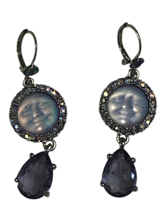 Kirks Folly Jewelry - Kirks Folly Silver-Tone Purple Moonface Drop Earrings